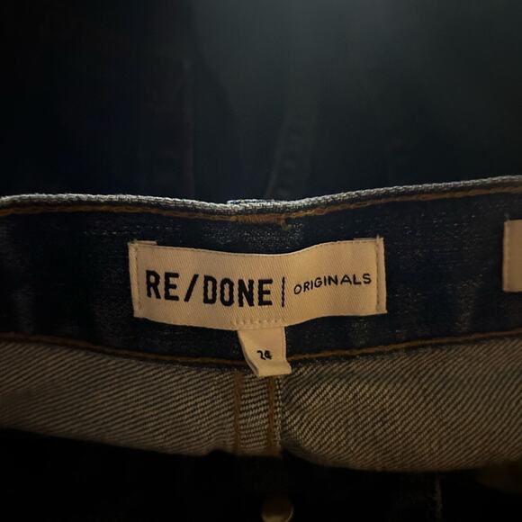Re/Done Raw Hem Hidden Button Fly Slim Jeans Size 24 - Picture 3 of 7